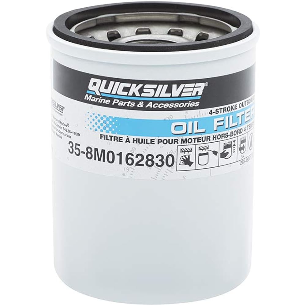 QuickSilver 8m0162830 Oil filter Mercury and Mariner 4 Stroke Outdoor unit 25-115 horsepower