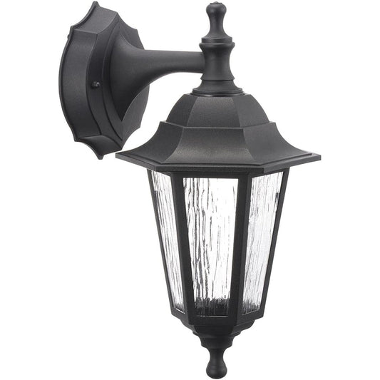 OHM Electric External Entrance Light, Porch Light, Bracket Light, LED, Rainproof, For LED Bulbs, Electrical Construction Type, Black LT-SE26-T 06-4046