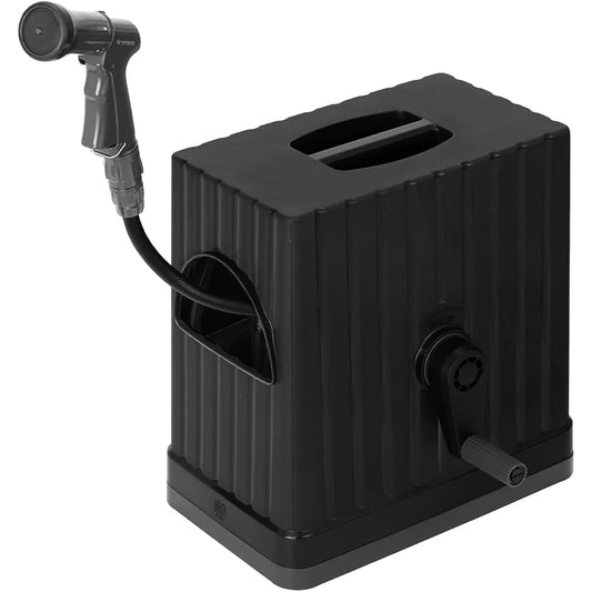 Iris Ohyama Hose Reel 30m Full Cover Hose Reel EX 30M Dark Gray/Black Water Hose Water Hose Gardening FHEXN-30 Space Saving Compact Lightweight
