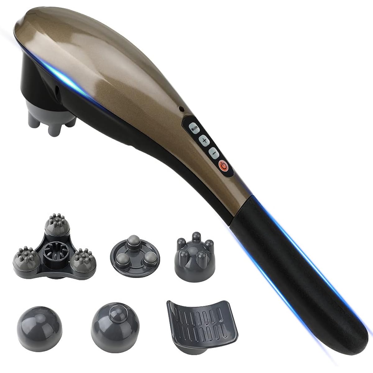 Youmay Relaxation Device, Coatless, Japanese Technology, Quiet, Rechargeable, Handheld, 3 Strengths Selectable, 6 Switching Heads, 4 Modes, Powerful, Quiet, Roller, For Home Use, Home, Work, Car