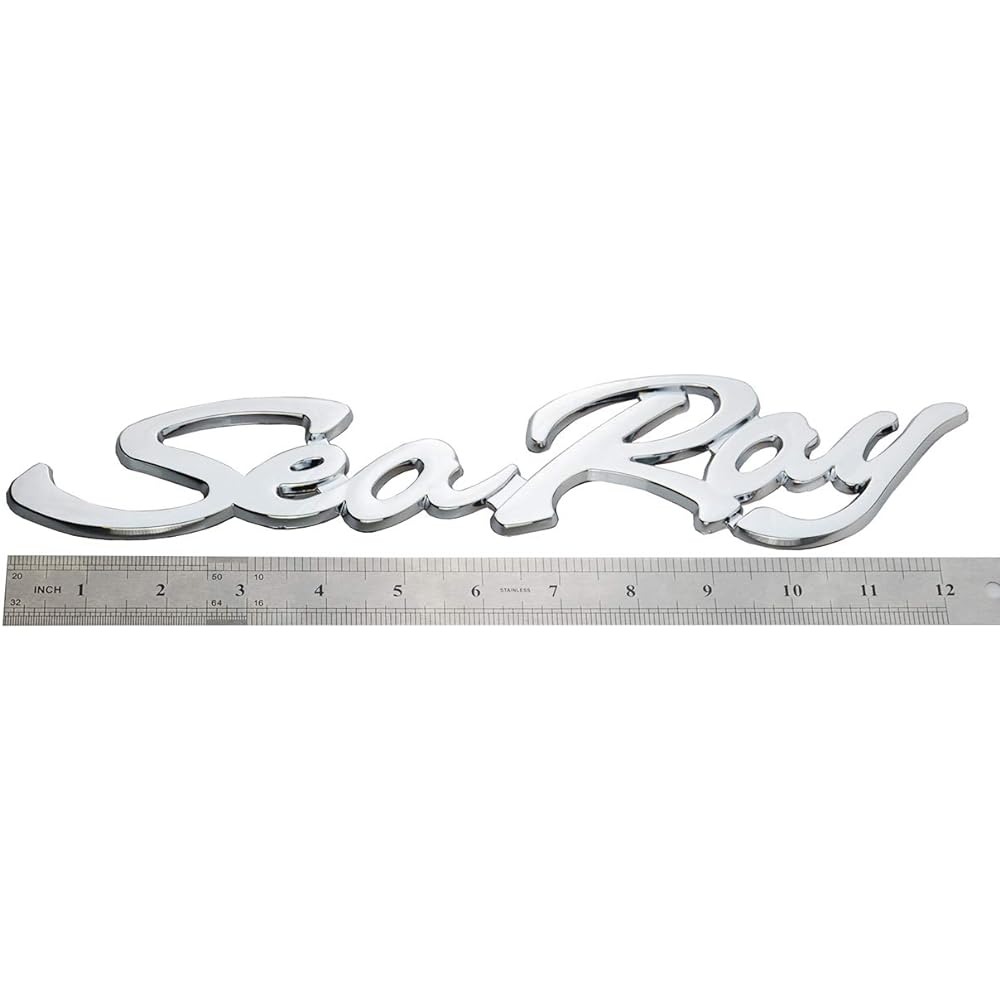 1 x Searay Seray Script Emblem badge 3D character Boat logo nameplate adhesive sticker (chrome)