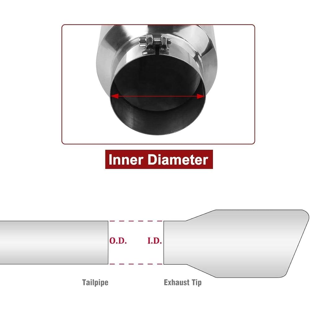 Universal diesel truck for cars 5 inch inlet 8 -inch outlet exhaust chips 15 inch long tail pipe steel steel bolt -on
