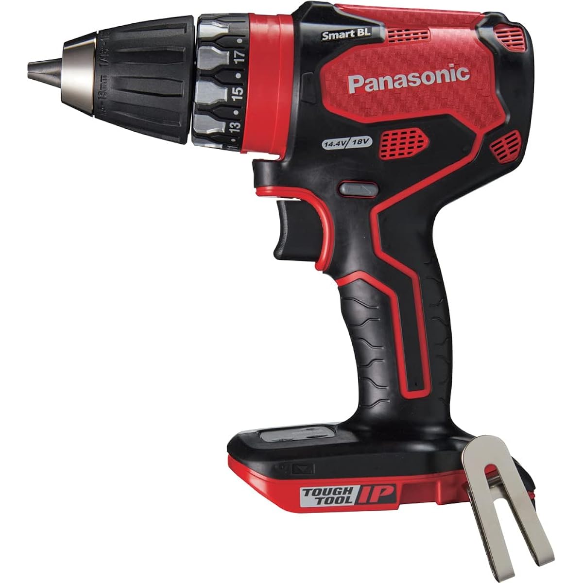Panasonic Rechargeable Drill Driver Body Only (Battery Pack/Charger/Case Sold Separately) Dual (14.4V/18V Compatible) Equipped with Tap Mode IP56 EZ74A3X-R Red