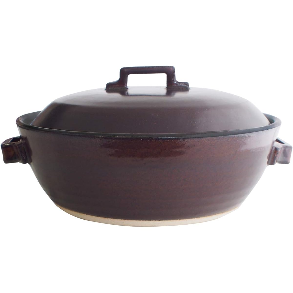 Maruyoshi Pottery Ceramic Processed IH Earthen Pot STYLE BROWN No. 8 Brown 2.2l Earthen Pot IH Compatible Stylish No. 8 M1079
