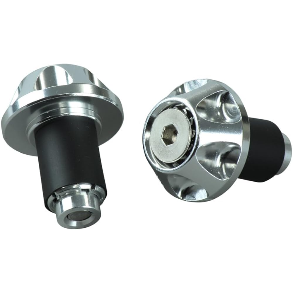 POSH Motorcycle Supplies Handlebar End Grip End Cap (Outer Diameter 35.5mm) Compatible with Handlebar Inner Diameter 14-19mm Silver 031077-03-10 Bar End Cap