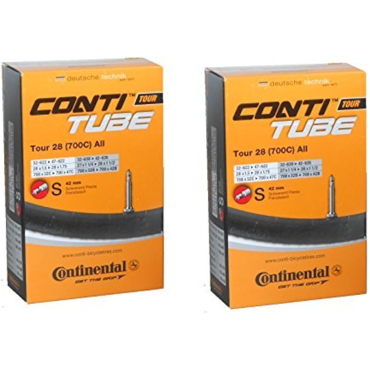 Set of 2 Continental Continental Tour28 All 700×32/47c Tube Presta Valve 32-622/47-622 (Valve Length 60mm) [Parallel Import]