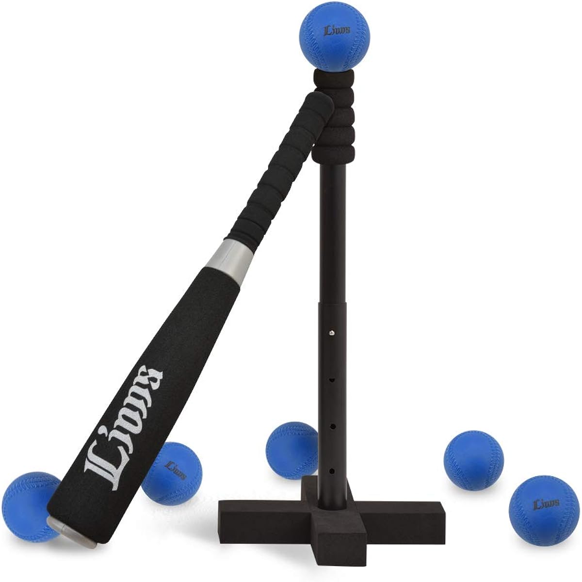 Saitama Seibu Lions x GP Baseball Kids Batting Set Bat + Tee + 6 Soft Balls Included Tee Height Adjustable 46294