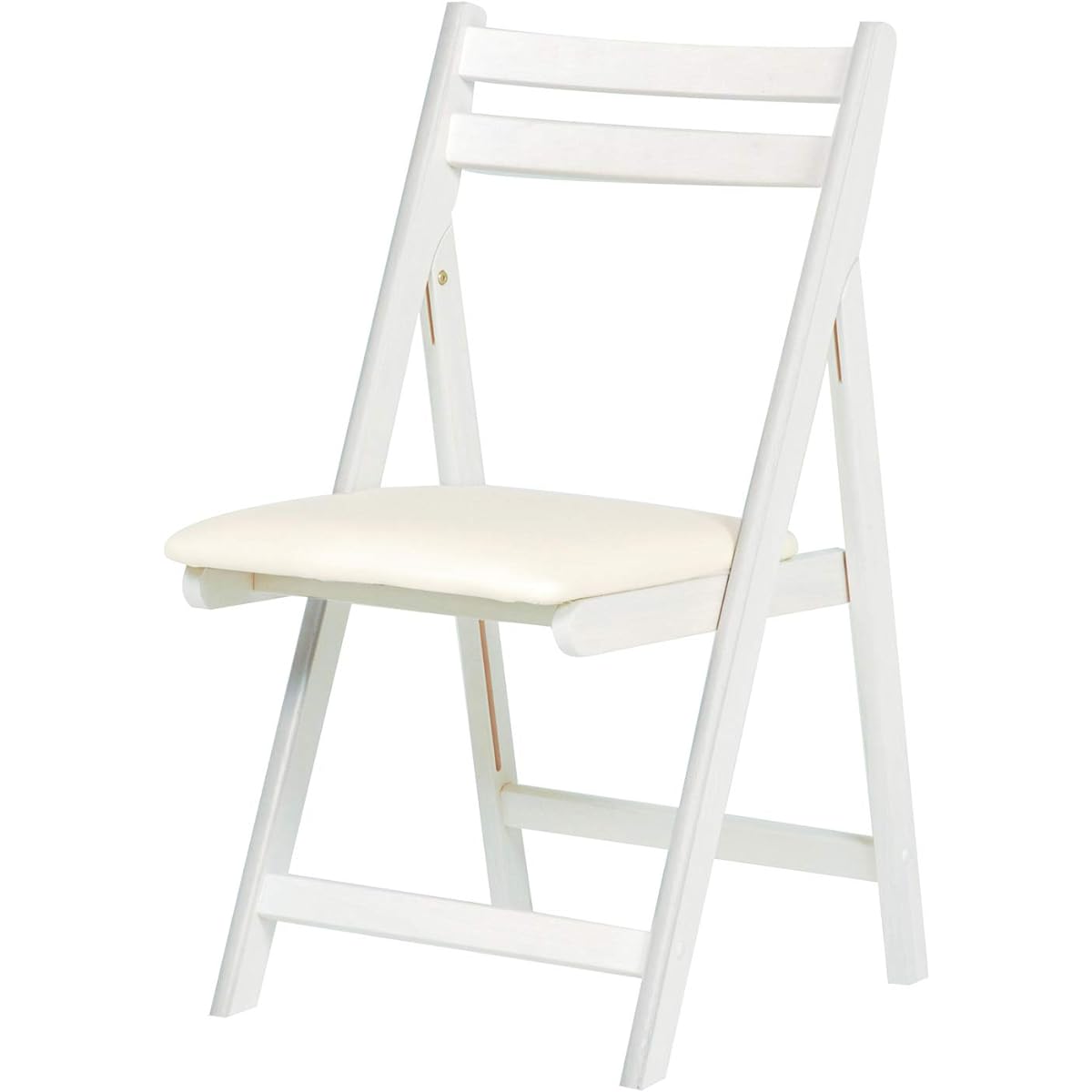 Hagiwara Folding Chair, Compact Chair, Dining, Living Room, Indoor [Loose Backrest 39cm] Completed Product, Home Work, Work, Study, Space Saving, White, Width 43.5 x Depth 50 x Height 82, Seat Height 44.5 MC-7681WS