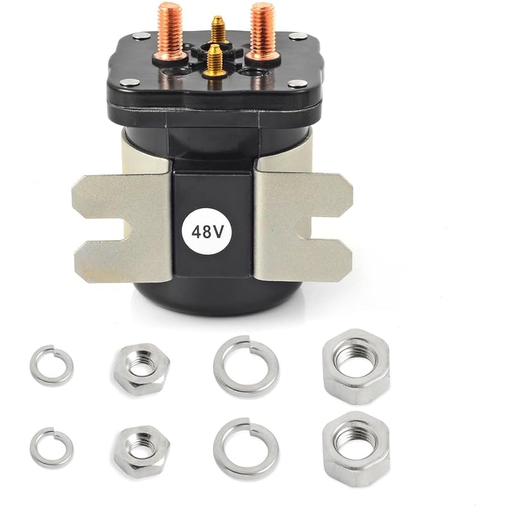 Starter Solenoid Relay 48V 4 Terminal Starter Solenoid Relay for Yamaha 1996-2007 Golf Cart G19-E G22-E YDRE 1995-1998 Club Car DS