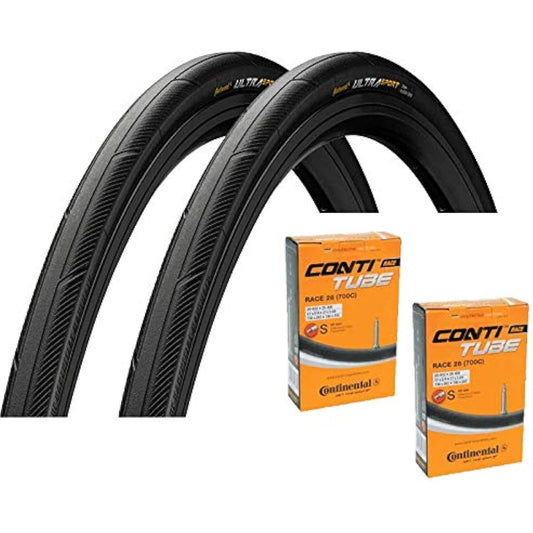 Set of 2 tires and tubes Continental UltraSport3 [Parallel import goods] (700x23C-Presta style 42mm)