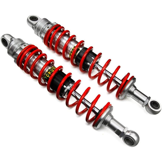 General purpose motorcycle electric motorcycle rear suspension gas shock 360mm rear suspension stepless adjustment spring preload silver red TOKUTOYO