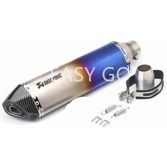 Slip-on Muffler Bike Silencer Universal Length 470mm 50.8mm Stainless Steel Bike Muffler Silencer Motorcycle Baffle Exhaust Pipe Exhaust Pipe (Color A, 470mm)