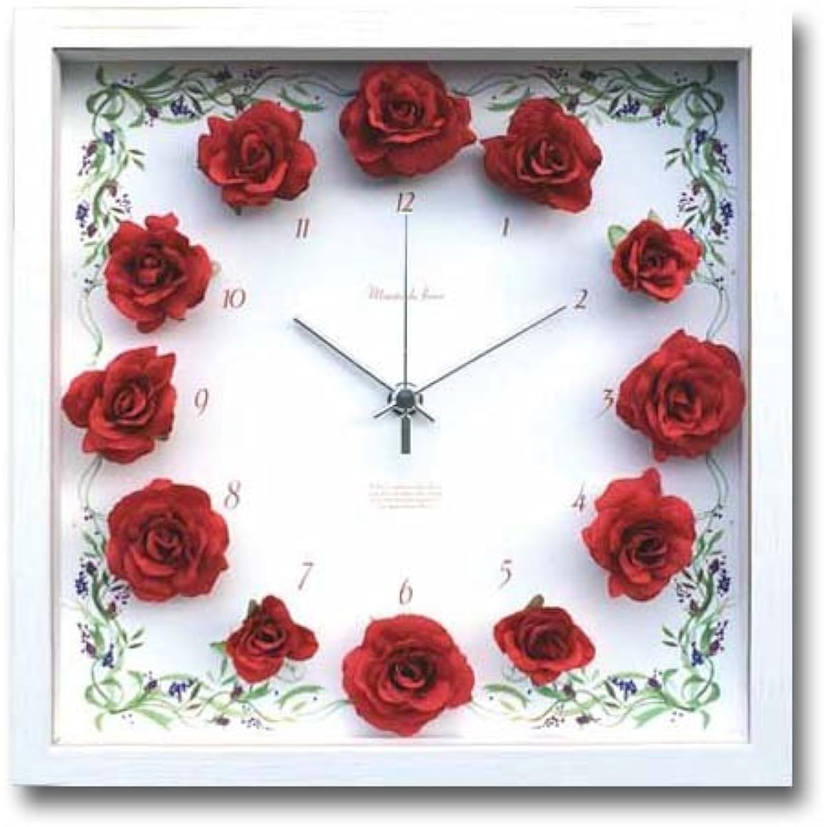 JIG Wall Clock Flower Clock Rose / Red CRC-51694