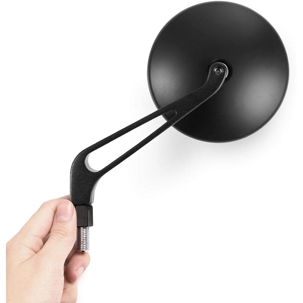 KiWAV Magazi Eclipse Bike Mirror with Slot Pattern Black 10mm 1.25 pitch and 5/16" Universal Left and Right Set
