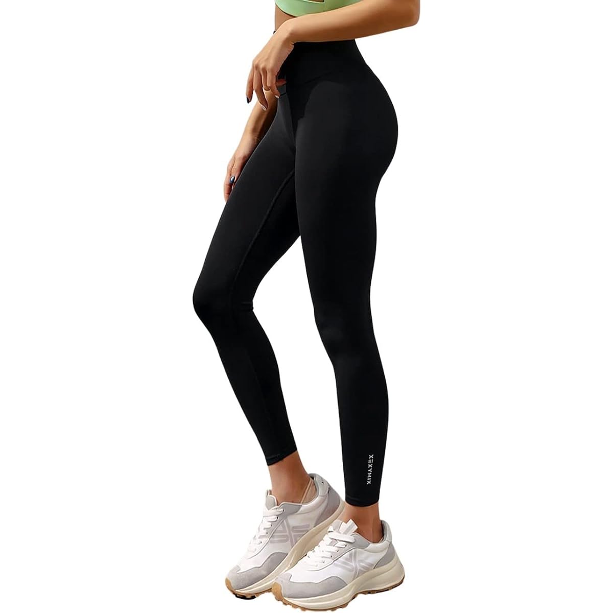 [XEXYMIX] Yoga Wear Leggings Stretch Yoga Pants Women's Beautiful Legs XP9202G BLACK LABEL Signature Life Quarter Length