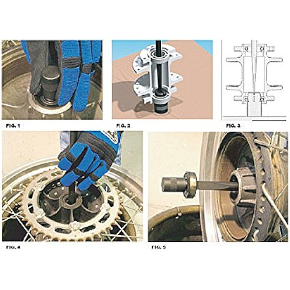 MOTION PRO Metric Wheel Bearing Remover Tool 8 Piece Set YM08-0269