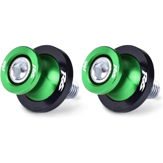 Motorcycle Swing Arm Bobbin Spool Motorcycle Swing Arm Spool 6MM Stand Screw CNC Aluminum For Yamaha For YZFR6 YZFR6 YZF-R6 1998-2020 (Color : Green)