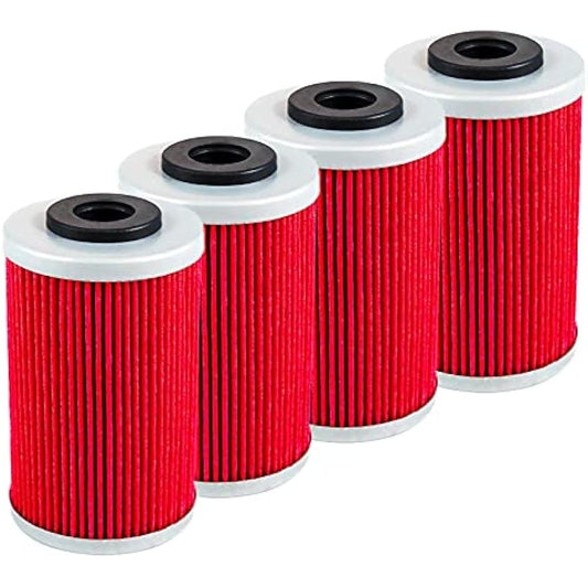 Motorcycle Oil Filter for Pol-aris Outlaw MXR 450 08-09 525 IRS 07-10 Husq-varna Vitpilen 401 18-19 701 Enduro Supermoto 16-19 (Color : 4pcs-red)