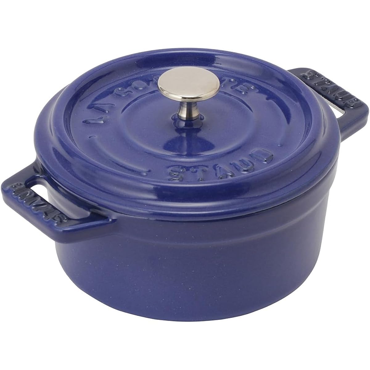 staub Pico Cocotte Round 10cm Royal Blue Small Hand Cast Enamel Pot Ovenable