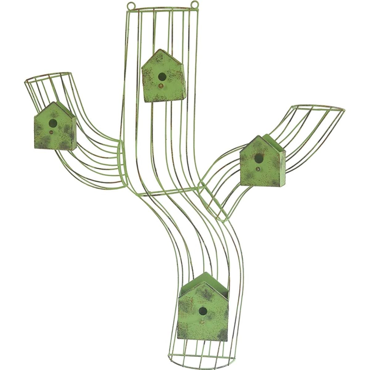 Azi-azi Wall Tree B with birdhouse planter (L/1 piece S/3 pieces) Green 54 x 11 x 62 cm