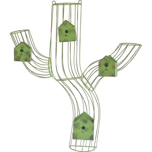 Azi-azi Wall Tree B with birdhouse planter (L/1 piece S/3 pieces) Green 54 x 11 x 62 cm