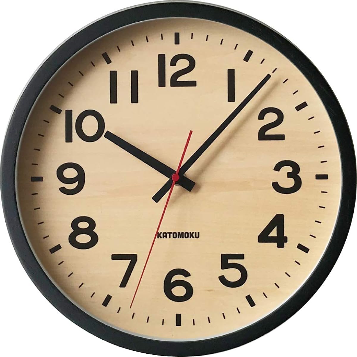 KATOMOKU Muku Clock 15 Black Radio Clock Continuous Second Hand km-107BLRC φ306mm (SKP Radio Clock)