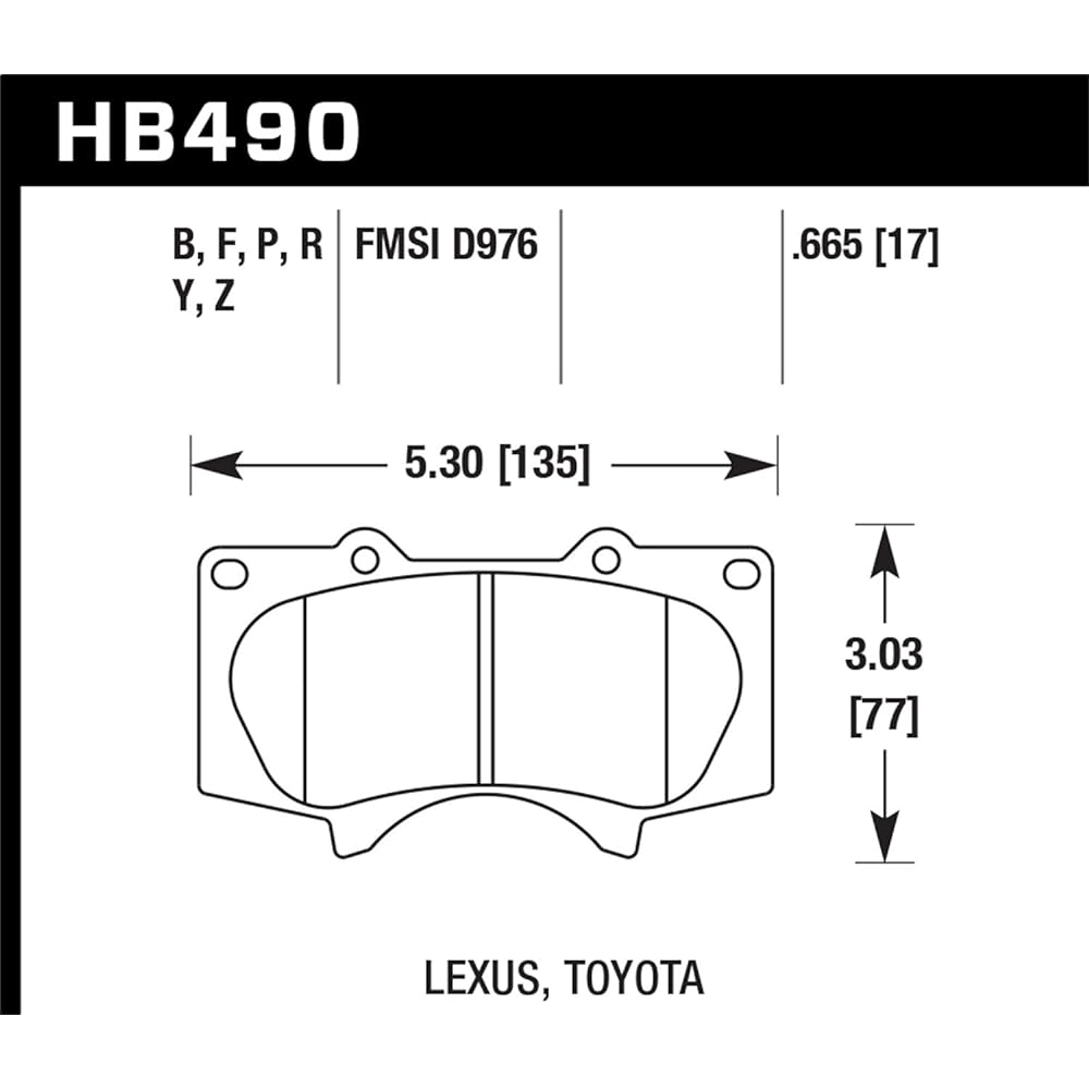 Hawk Performance HB490Y.665 LTS Rear Brake Pad