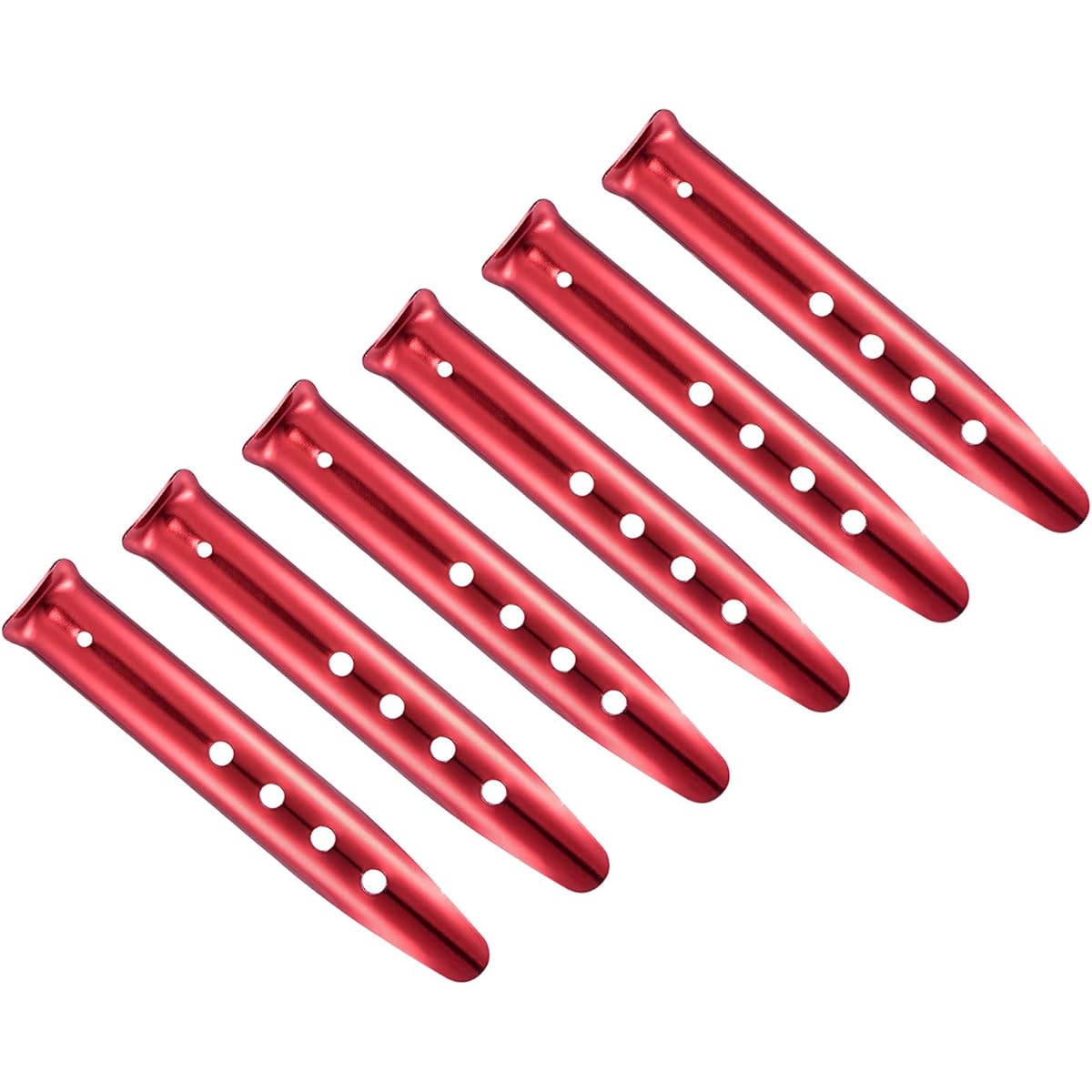 M METERXITY 6pcs Aluminum Tent Stakes Beach Snow Ground Pegs with Holes U Shape for Outdoor/Camping/Hiking 23 cm Red
