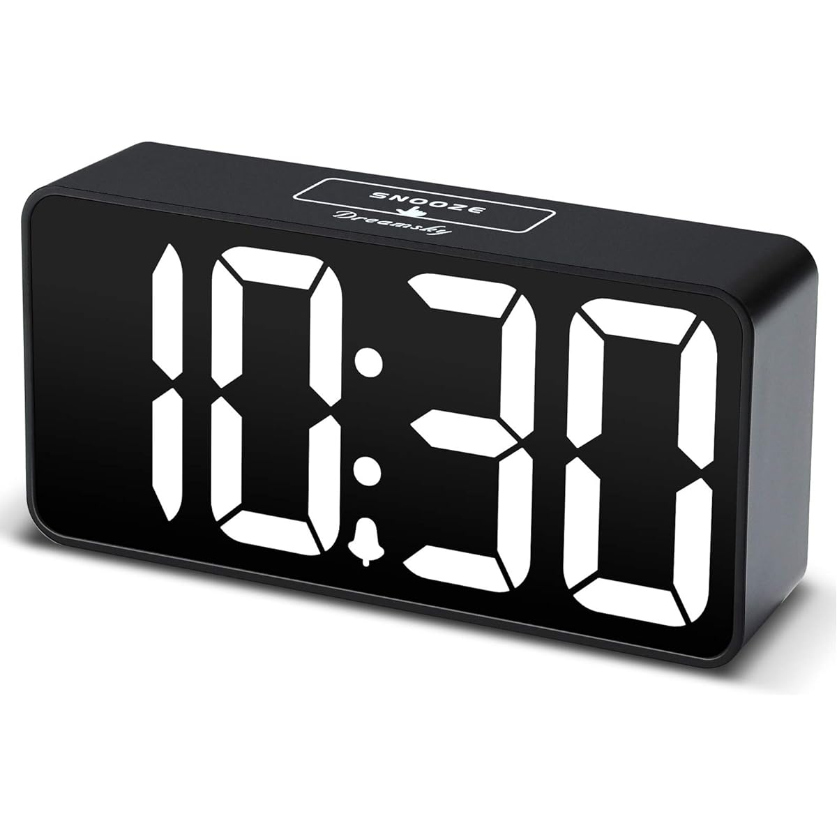 DreamSky Adjustable Brightness Dimmer Bold Number Display Adjustable Alarm Volume Snooze 1224 Hour Display Bedside Alarm Clock Compact Digital Alarm Clock with USB Port for Charging.
