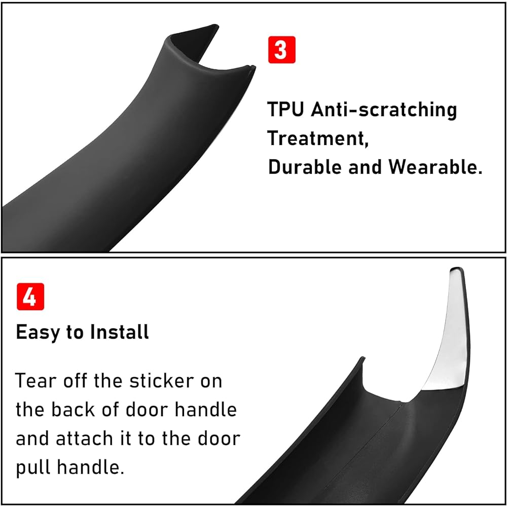 JARONX BMW X3 F25/X4 F26 Door handle cover 3 Piece Door Pulle handle cover BMW X3 F25 2010-2016 X4 F26 2014-2017 left and right side door handle interior apple handle (black)