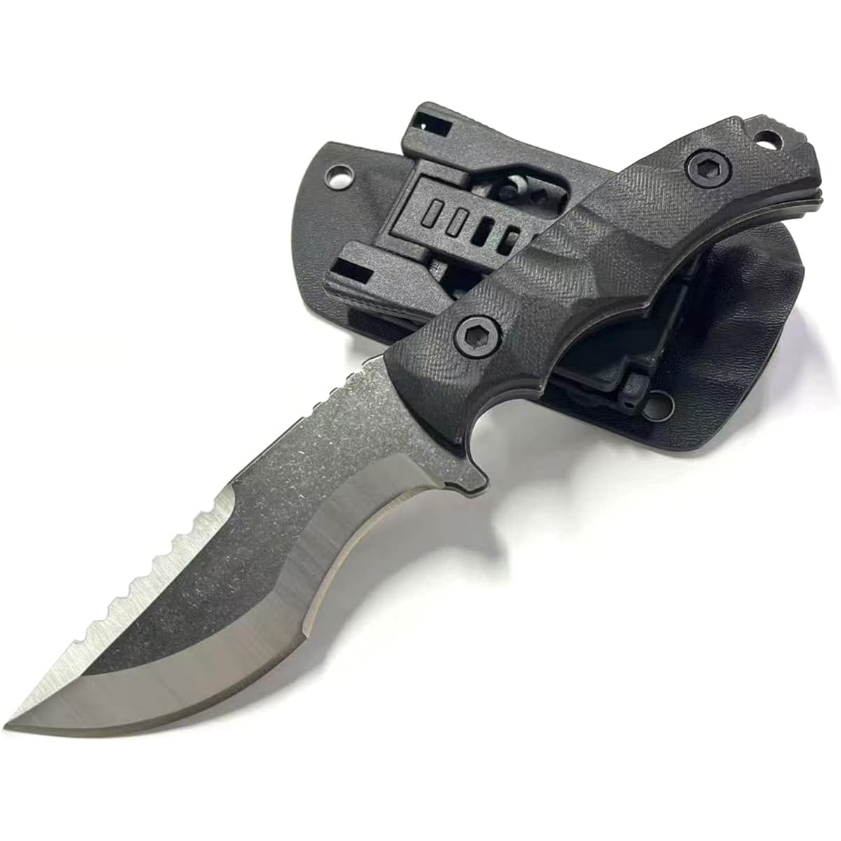 Irai Utaki Knife Outdoor Sheath Knife [Tetsuro/Tetsuro] Full tang structure Blade length 9cm Stainless steel G10 Wood splitting Cooking Hunting Kydex sheath included BLACK
