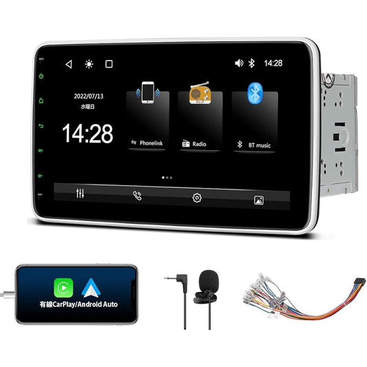 XTRONS 10 inch car audio 2DIN integrated car navigation iPhone CarPlay android Auto compatible 1024*600 IPS display Bluetooth screen mirroring mobile charging USB full screen output video input bullet harness included no modification required (TL-JP)