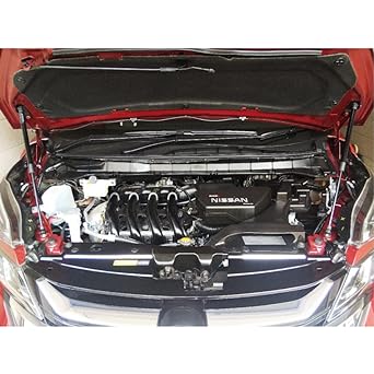 KUNSYOUKIM Hood Damper for Nissan Serena C27 Type Vehicle Refurbishing Supplies, Damper Kit, Set of 2 (Black, Base (Steel))