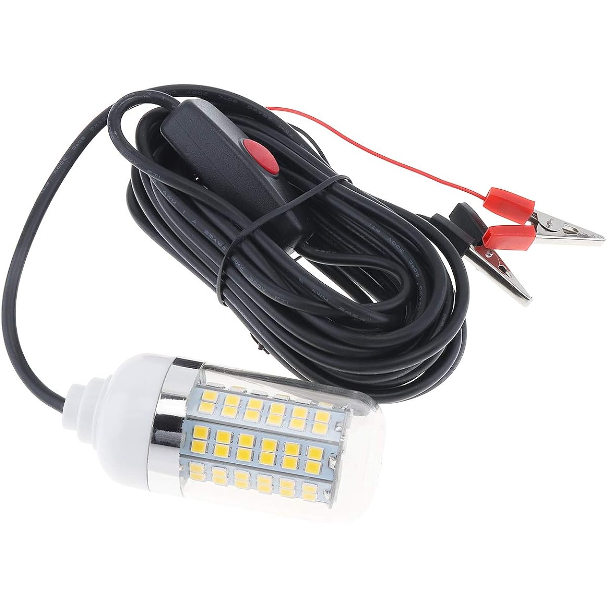 SecurityIng Fishing Light LED Underwater Fishing Light Underwater Light Underwater Light Fishing Light Fishing Light Fishing Light Floodlight Night Fishing Attracts Fish/Shrimp/Crab/Squid Small High Brightness IP68 Waterproof AC/DC 12V 5M