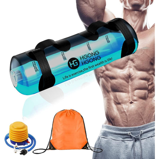 HG HGONG HGONG Water Bag Core Training Maximum Weight 20kg/35kg Muscle Training Equipment Equipment Core Training Training Muscle Training Barbell Easy Weight Adjustment with Scale Includes Dedicated Pump