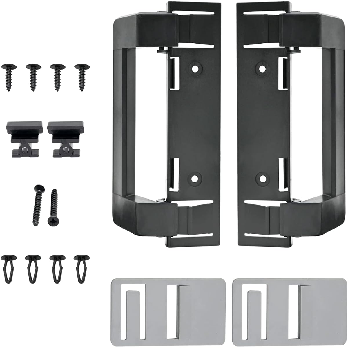 2 packs 3316882900 RV refrigerator door handle holder grip Black hardware Black hardware 3316882.900 S, Std Dr Handle Combo-6/8 Amii DM2672, DM2682, DM2872, DM2882 Compatible with refrigerators with airing cards