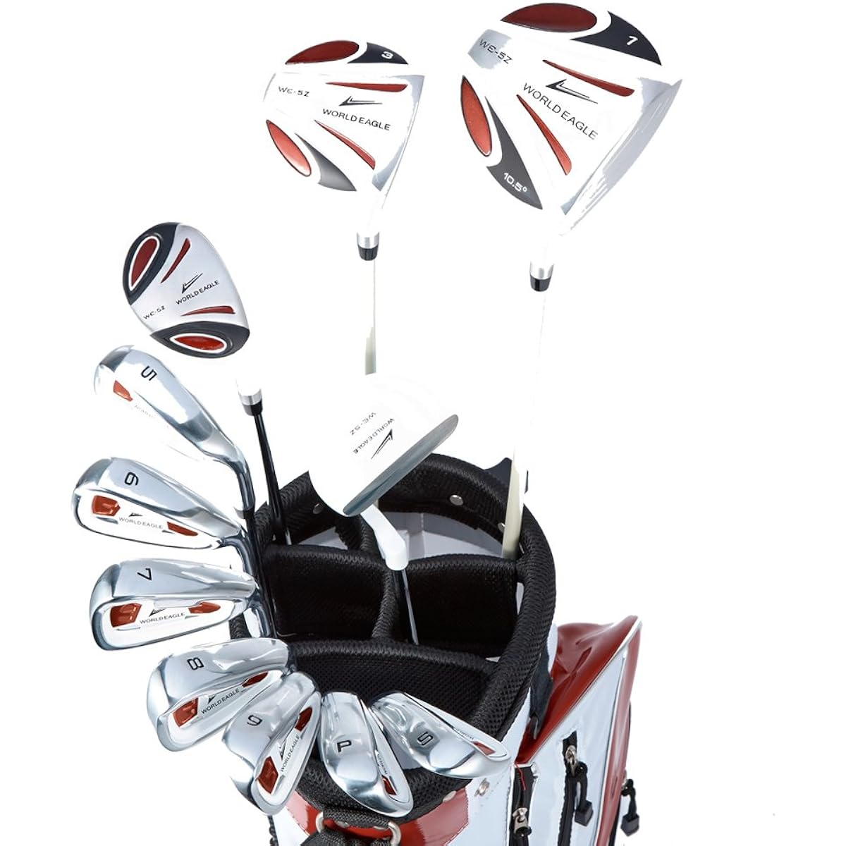 WORLD GOLF World Eagle WE-5Z Men's Golf Set [White] R+ [White/Red] J-F-01α Stand Bag 5z-w/r+f-01 w/r