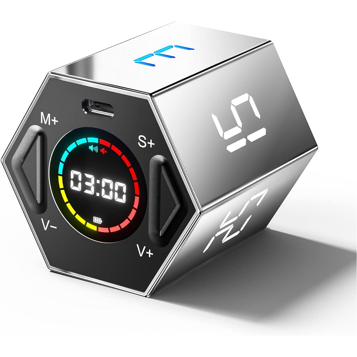 [TickTime/New era digital timer] Regular hexagonal prism Pomodoro timer Kitchen timer Cube timer Study Meeting Sports test