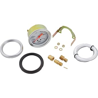 SPEEDWAY MOTORS 2-5/8 inch oil pressed water meter kit back light with backlight White Face Universal Fit Crome Besel Black/Silver Besel Option Hana 100 °-300 ° F