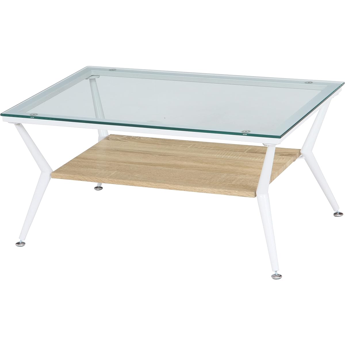 Fuji Boeki Display Low Table Width 80cm Natural Tempered Glass Claire 96226