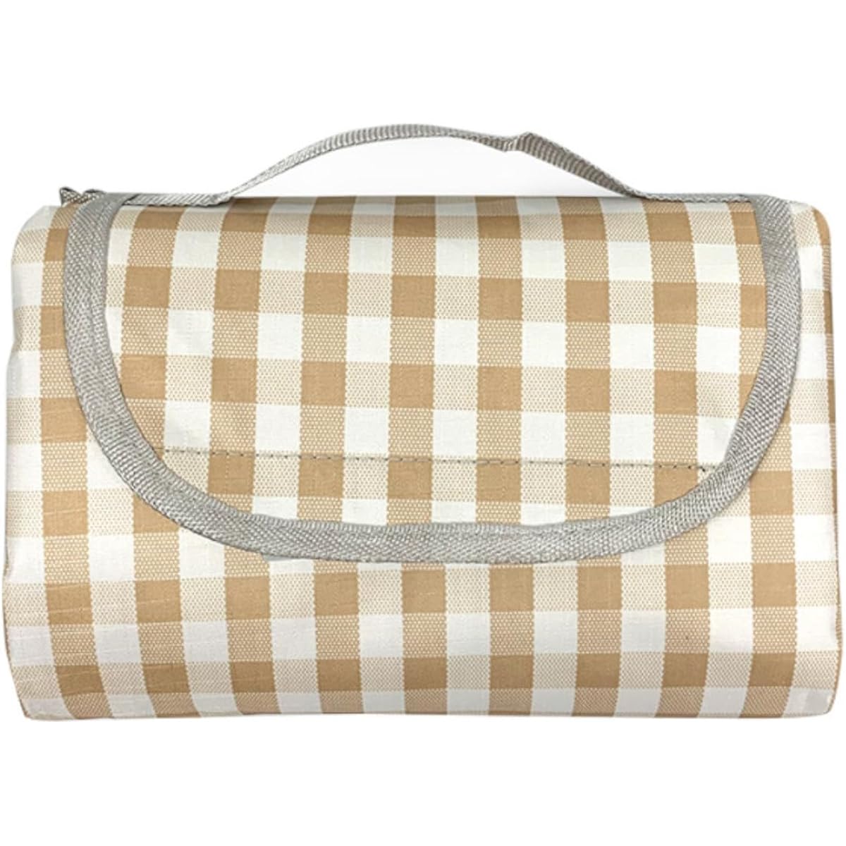 Pop Wing Leisure Sheet, Stylish Picnic Sheet, Thick, Large, Folding, Compact, Storage, Waterproof, Excursions, Sports Festivals, Cherry Blossom Viewing, Camping, Outdoors, 150x200cm, For 3 to 6 People, Checkered Pattern, Caramel