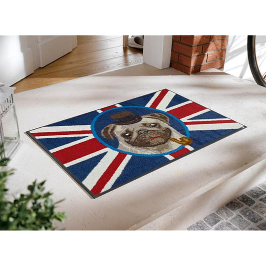 Cleantex Japan Entrance Mat British Pug 50×75cm wash+dry AB00188