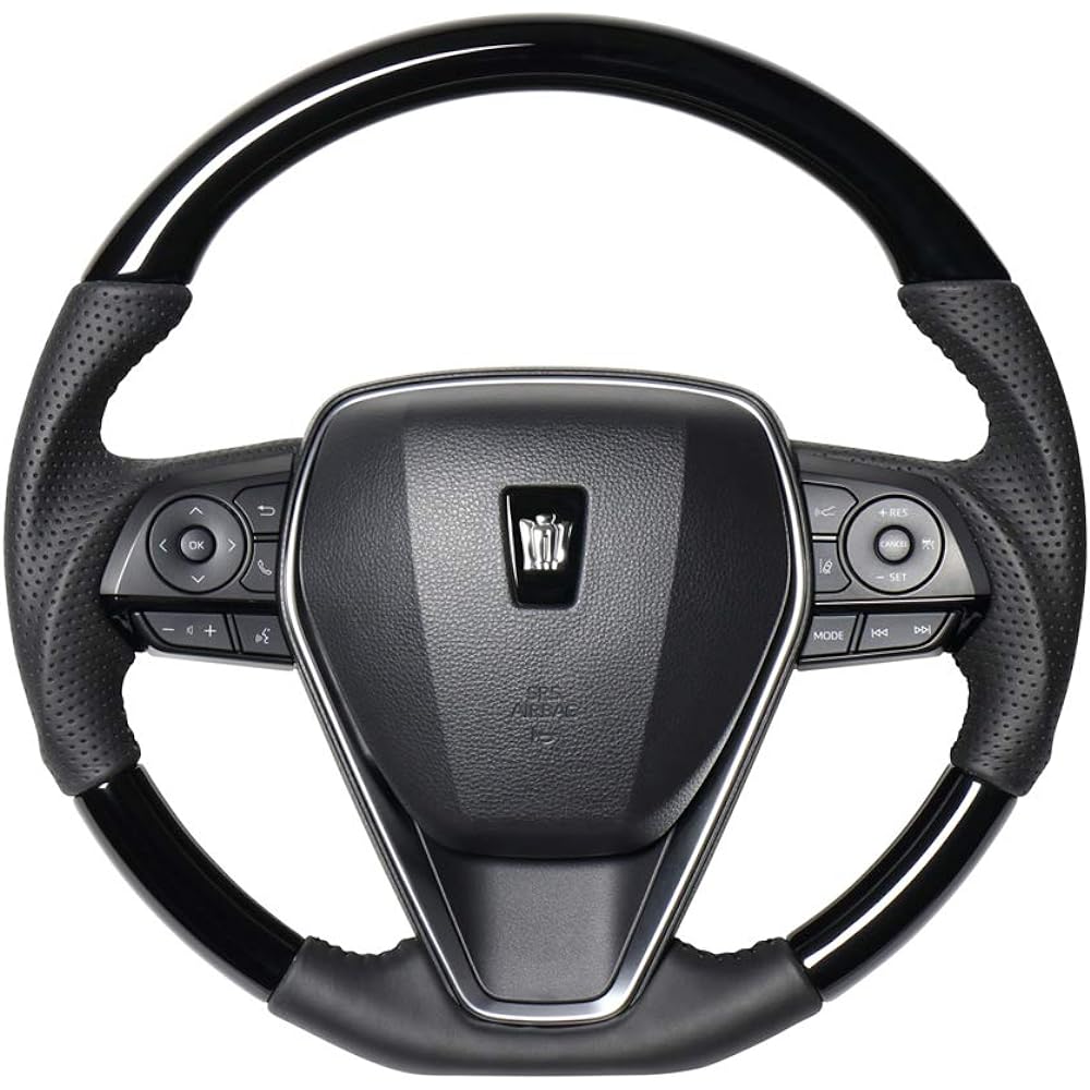 REAL Steering [Crown (220 series)] Original Series Piano Black TYA-PBW-BK-CRO