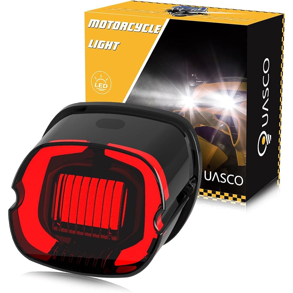 QUASCO LED Strobe Brake Tail Light Rear Tail Light Smoked Lens Compatible with Harley Dyna Sportster Road King Electra Glide Heritage Softail Fatboy Touring