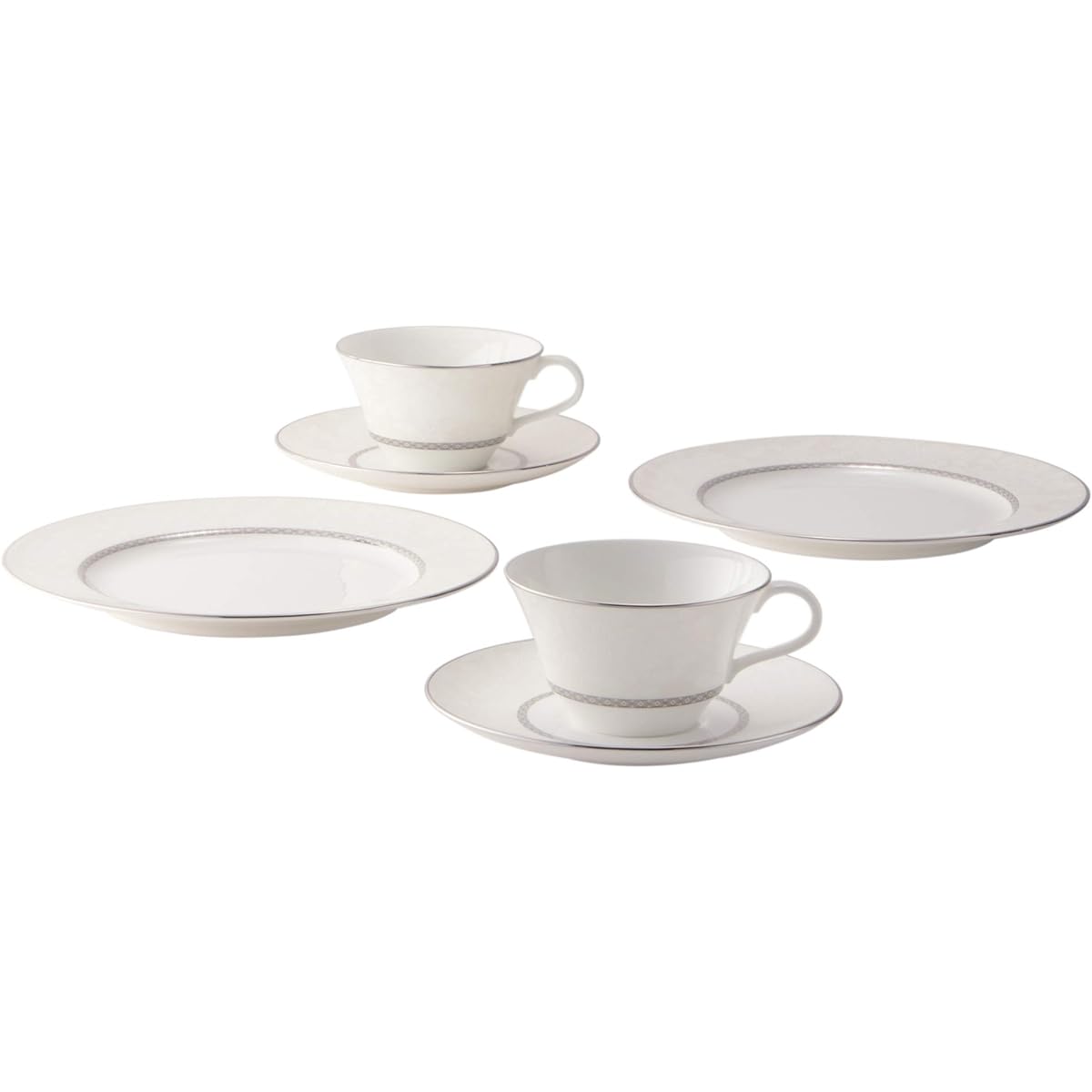 NARUMI Tableware Set Milano Bianca Tea Time Set Pair White 6 Piece Set 51461-21963P