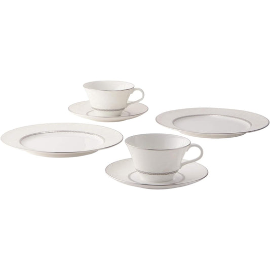NARUMI Tableware Set Milano Bianca Tea Time Set Pair White 6 Piece Set 51461-21963P