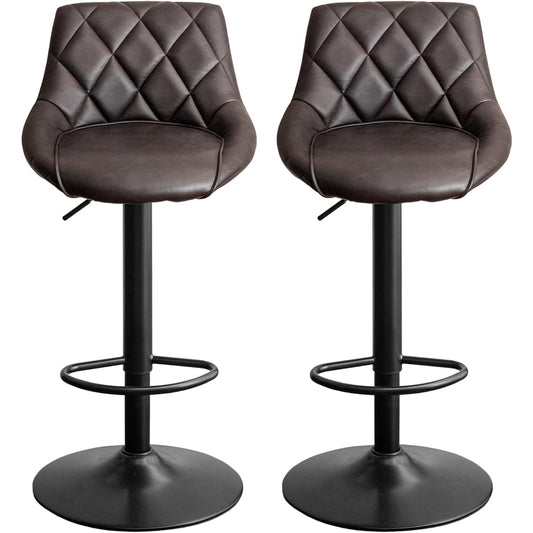 Tansu no Gen Counter Chair [Set of 2] Elevating, rotating, with footrest, backrest, bar chair, vintage style, Scandinavian, dark brown 31010009 (81295)