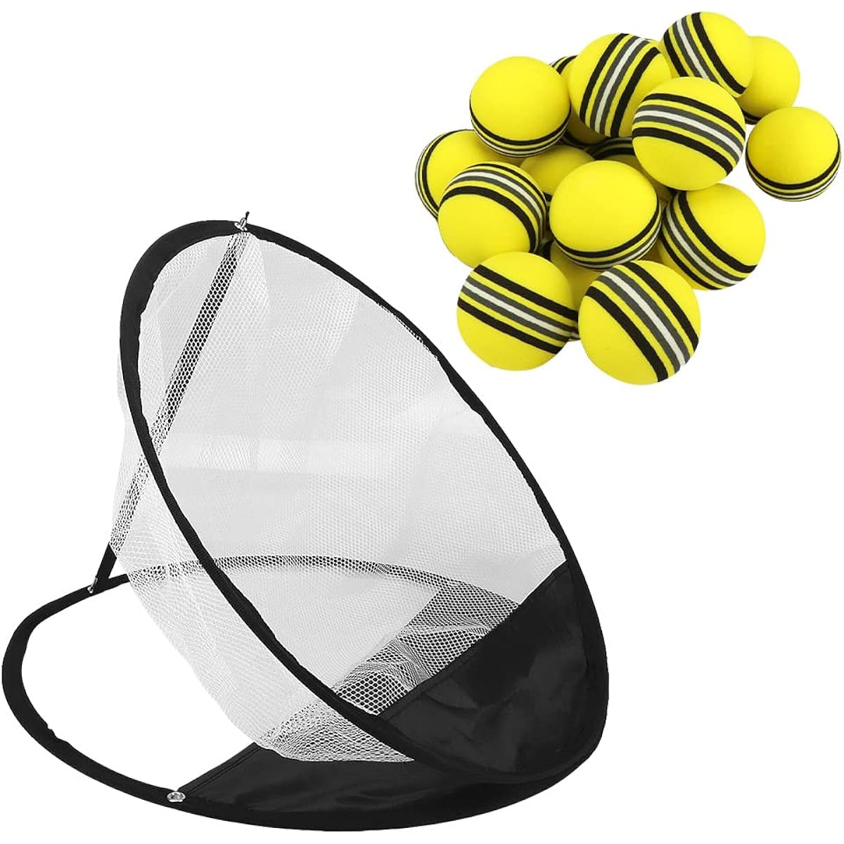 Approach net for golf, foldable, with sponge ball, independent practice, indoor/outdoor, swing practice