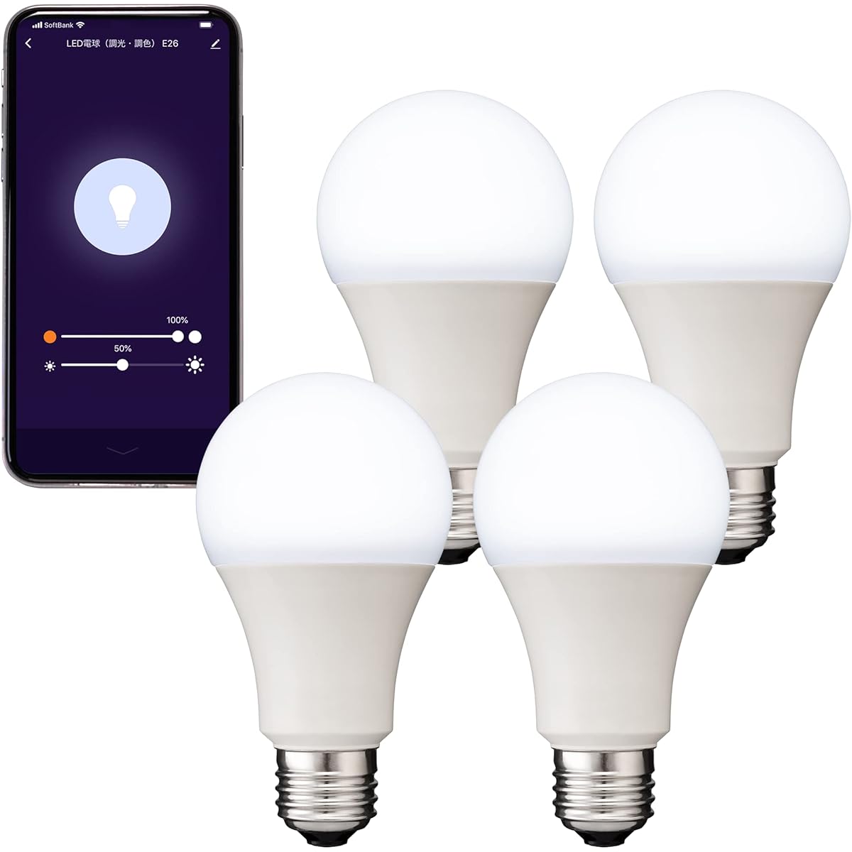 [Amazon Alexa Certified] +Style LED Bulb (E26/Dimmable) LED Bulb Color 60W 810lm Smart Dimmable Hub No Bridge Required Made by Japanese Manufacturer Compatible with Google Home PS-LIB-W01-FFS Smart Bulb Plus Style