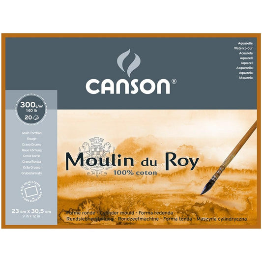 Canson Moulin de Roi Watercolor Paper Block 230 x 305mm Coarse 4000-14797